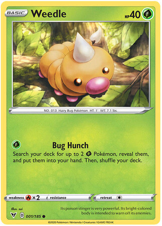 Weedle - 001/185 - Common Sword &amp; Shield: Vivid Voltage Singles (Español)