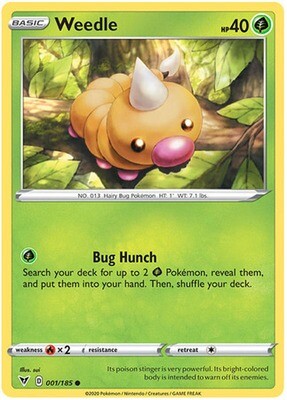 Weedle - 001/185 - Common Sword &amp; Shield: Vivid Voltage Singles (Español)