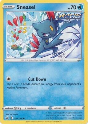 Sneasel - 030/198 - Common Sword &amp; Shield: Chilling Reign Singles