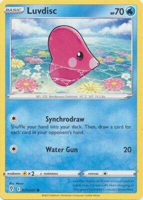 Luvdisc - 039/203 - Common
Sword &amp; Shield: Evolving Skies Singles *Espanol*
