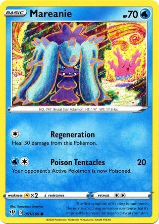 Mareanie - 051/189 - Common
Sword &amp; Shield: Darkness Ablaze Singles