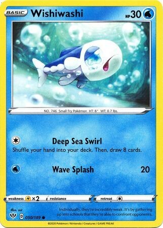 Wishiwashi - 050/189 - Common Sword &amp; Shield: Darkness Ablaze Singles
