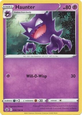 Haunter - 056/198 - Uncommon Sword &amp; Shield: Chilling Reign Singles