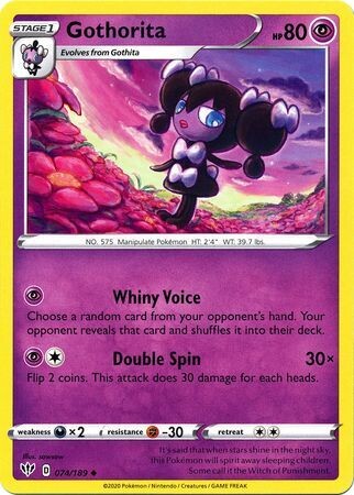 Gothorita - 074/189 - Uncommon
Sword &amp; Shield: Darkness Ablaze Singles (Español)
