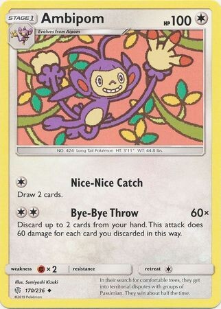Ambipom - 170/236 - Uncommon
Sun &amp; Moon: Cosmic Eclipse Singles (Español)