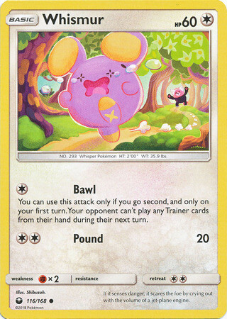 Whismur - 116/168 - Common
Sun &amp; Moon: Celestial Storm Singles