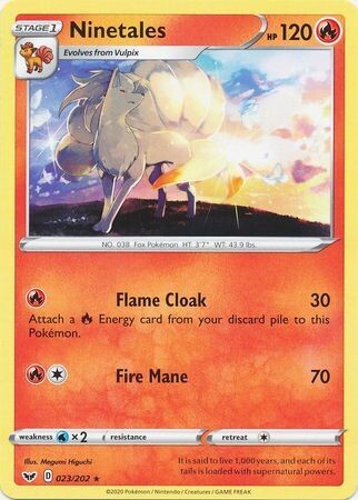 Ninetales - 023/202 - Rare Sword &amp; Shield (Base Set) Singles