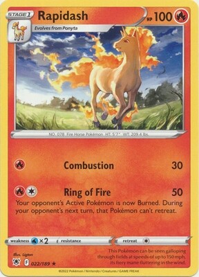 Rapidash - 022/189 - Rare
Sword &amp; Shield: Astral Radiance Singles