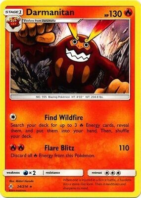 Darmanitan - 24/214 - Rare Sun &amp; Moon: Unbroken Bonds Singles