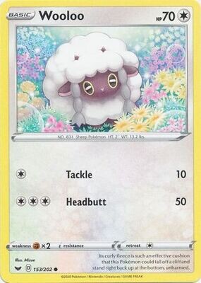Wooloo - 153/202 - Common
Sword &amp; Shield (Base Set) Singles (Español)