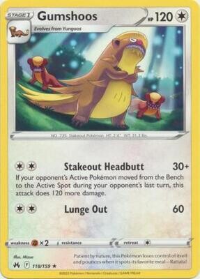 Gumshoos - 118/159 - Rare Crown Zenith Singles