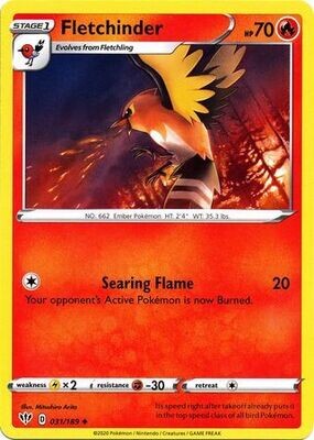 Fletchinder - 031/189 - Uncommon Sword &amp; Shield: Darkness Ablaze Singles