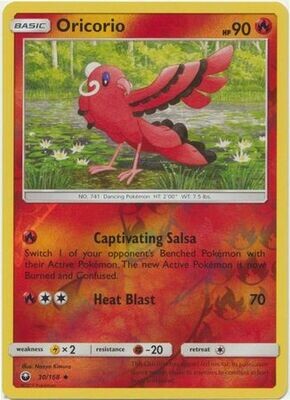 Oricorio - 30/168 - Uncommon Reverse Holo
Sun &amp; Moon: Celestial Storm Reverse Holo Singles(Español)