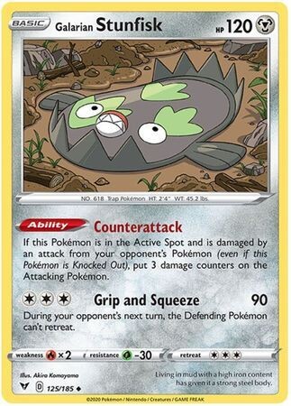 Galarian Stunfisk - 125/185 - Uncommon Sword &amp; Shield: Vivid Voltage Singles