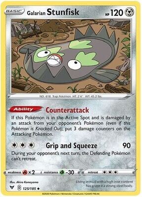 Galarian Stunfisk - 125/185 - Uncommon Sword &amp; Shield: Vivid Voltage Singles