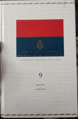 BA Diccionario de la Lengua Espanola Volumen 9 Espanol Pasta Dura