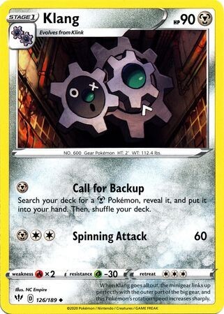 Klang - 126/189 - Uncommon Sword &amp; Shield: Darkness Ablaze Singles
