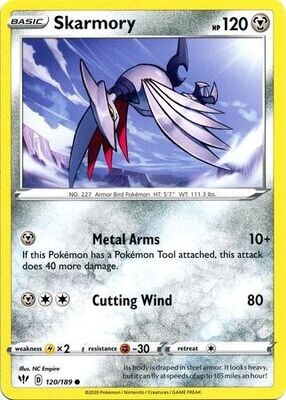 Skarmory - 120/189 - Common Sword &amp; Shield: Darkness Ablaze Singles (Español)