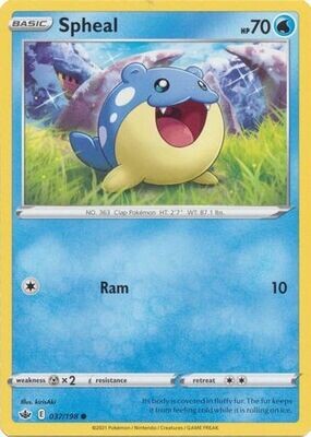Spheal - 037/198 - Common
Sword &amp; Shield: Chilling Reign Singles *Espanol*