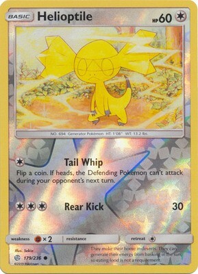 Helioptile - 179/236 - Common Reverse Holo
Sun &amp; Moon: Cosmic Eclipse Reverse Holo Singles
(Español)