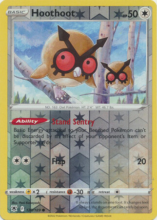 Hoothoot - 120/189 - Common Reverse Holo
Sword &amp; Shield: Astral Radiance Reverse Holo Singles