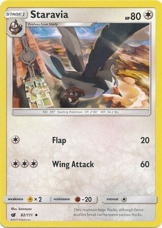 Staravia - 82/111 - Uncommon
Sun &amp; Moon: Crimson Invasion Singles