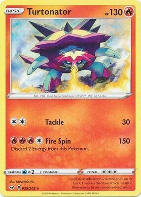 Turtonator - 029/202 - Rare Sword &amp; Shield (Base Set) Singles