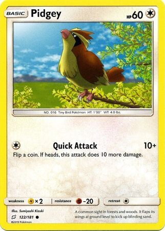 Pidgey - 122/181 - Common
Sun &amp; Moon: Team Up Singles