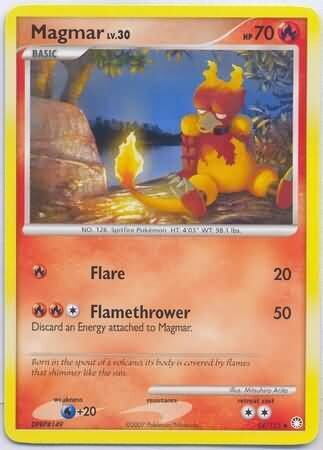 Magmar - 54/123 - Uncommon
Diamond &amp; Pearl: Mysterious Treasures Singles