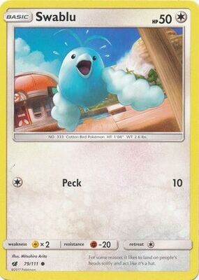Swablu - 79/111 - Common Sun &amp; Moon: Crimson Invasion Singles
