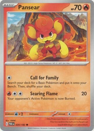 Pansear - 020/182 - Common Scarlet &amp; Violet: Paradox Rift Singles