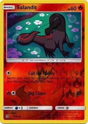 Salandit - 13/70 - Common Reverse Holo
Sun &amp; Moon: Dragon Majesty Reverse Holo Singles