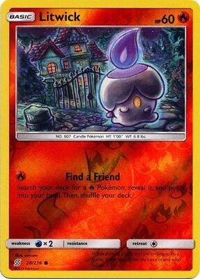 Litwick - 28/236 - Common Reverse Holo
Sun &amp; Moon: Unified Minds Reverse Holo Singles