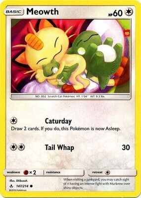 Meowth - 147/214 - Common
Sun &amp; Moon: Unbroken Bonds Singles