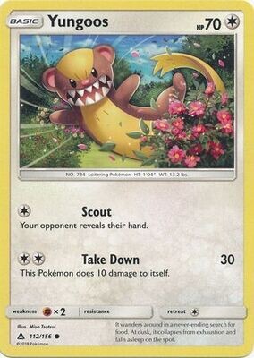Yungoos - 112/156 - Common
Sun &amp; Moon: Ultra Prism Singles