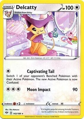 Delcatty - 142/189 - Rare
Sword &amp; Shield: Darkness Ablaze Singles