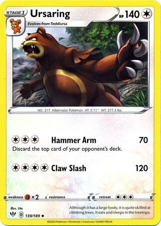 Ursaring - 139/189 - Uncommon
Sword &amp; Shield: Darkness Ablaze Singles(Español)