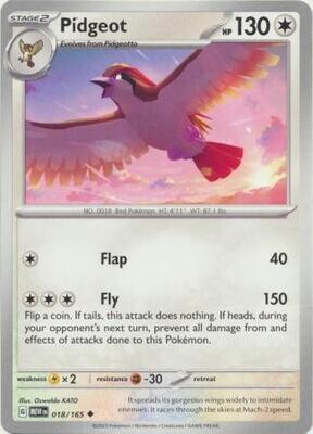 Pidgeot - 018/165 - Uncommon
Scarlet &amp; Violet 151 Singles