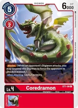 Coredramon - Starter Deck 01: Gaia Red (ST-1)
Starter Deck 01: Gaia Red