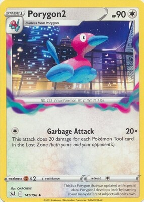 Porygon2 - 141/196 - Uncommon
Sword &amp; Shield: Lost Origin Singles