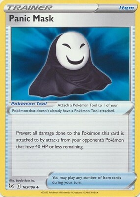 Panic Mask - 165/196 - Uncommon Sword &amp; Shield: Lost Origin Singles