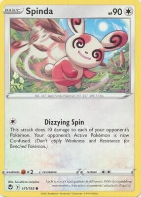 Spinda - 141/195 - Common
Sword &amp; Shield: Silver Tempest Singles
