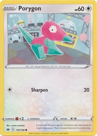 Porygon - 116/198 - Common
Sword &amp; Shield: Chilling Reign Singles