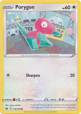 Porygon - 116/198 - Common
Sword &amp; Shield: Chilling Reign Singles