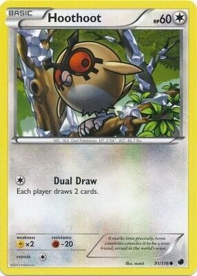 Hoothoot - 91/116 - Common
Black &amp; White 9: Plasma Freeze Singles