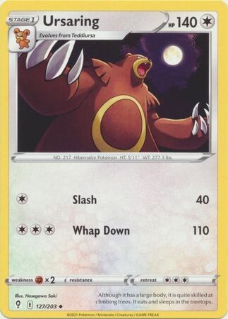 Ursaring - 127/203 - Uncommon
Sword &amp; Shield: Evolving Skies Singles