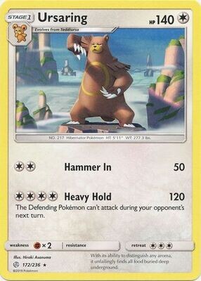 Ursaring - 172/236 - Rare
Sun &amp; Moon: Cosmic Eclipse Singles (Español)