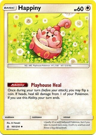 Happiny - 161/214 - Uncommon
Sun &amp; Moon: Unbroken Bonds Singles