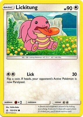 Lickitung - 152/214 - Common
Sun &amp; Moon: Unbroken Bonds Singles