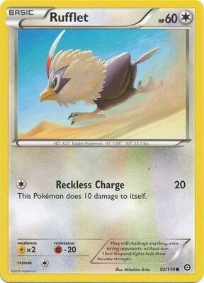 Rufflet - 92/114 - Common XY: Steam Siege Singles